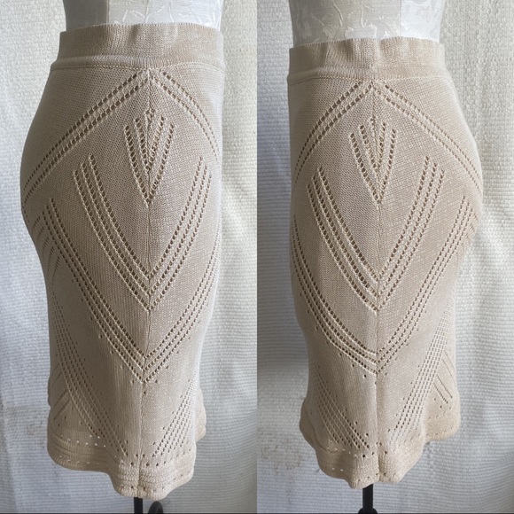 Celine Paris S Sexy Bodycon Boho Knit Pencil Skirt - Picture 4 of 8